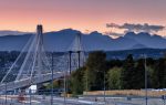 Port Mann Bridge at dusk,Vancouver,Canada