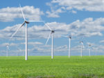 Rows of Wind Turbines Renewable Sustainable Alternative Energy Landscape Sky