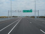 427_ Sign gantry over northbound lanes of extension section approaching the Langstaff interchange